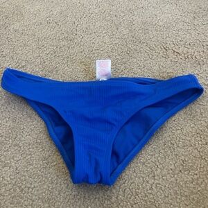 Blue cheeky bikini bottoms